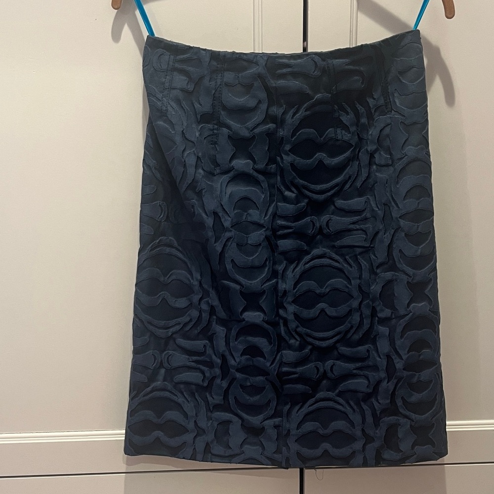 Piazza Sempione Navy Textured Pencil Skirt size IT42. US 4